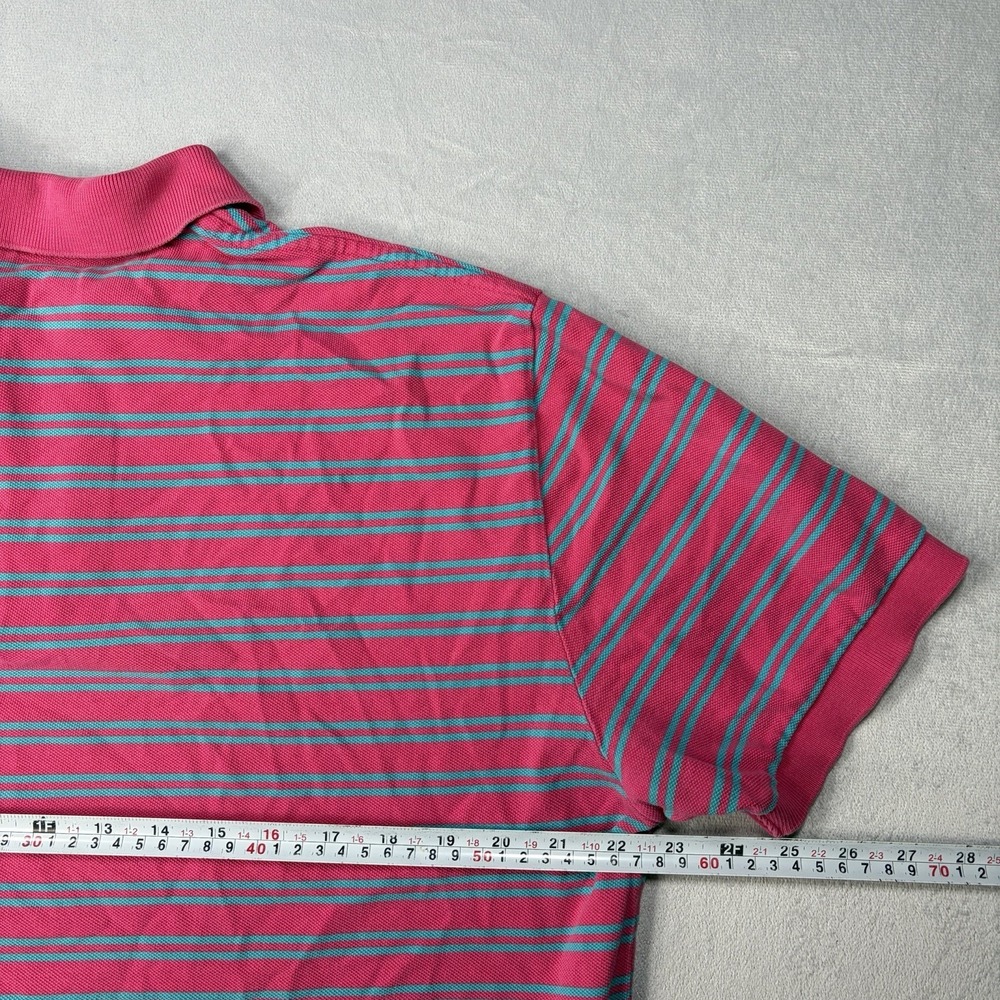 Polo Ralph Lauren Polo Shirt Mens Size Large Pink Stripe Classic Pony 90s Y2K - Picture 7 of 9